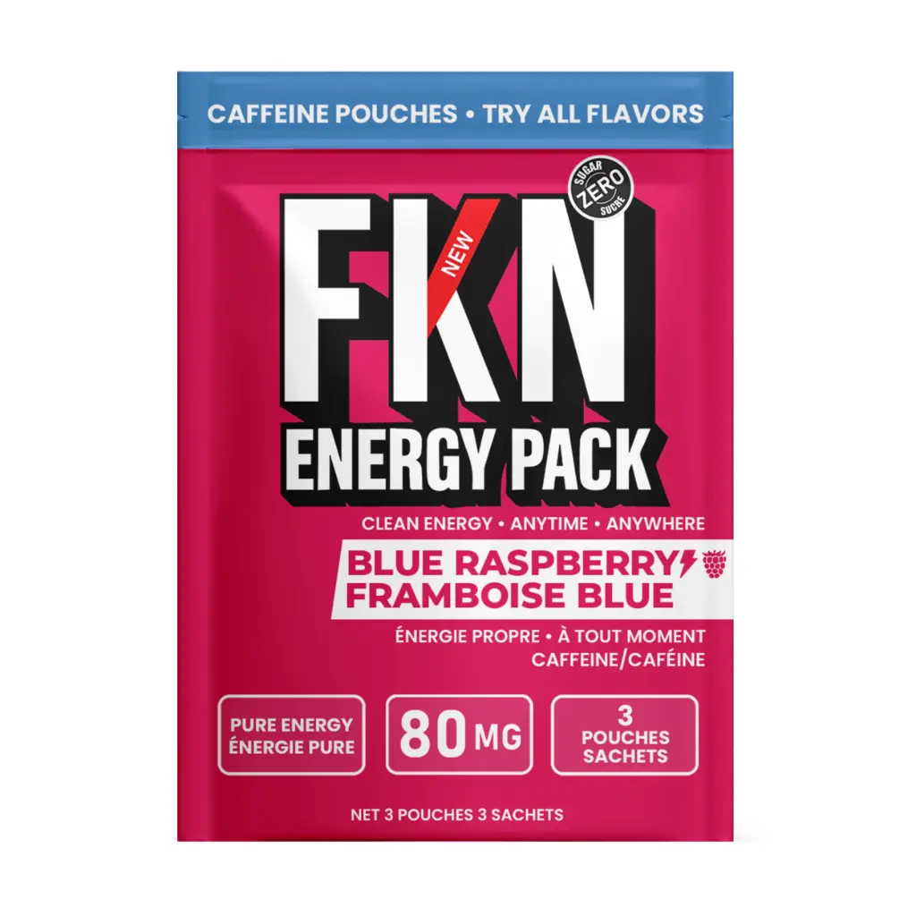 FKN Caffeine Pouches-Pocket 3 Pack (Blue Raspberry) 80MG (Case of 20) (USA)