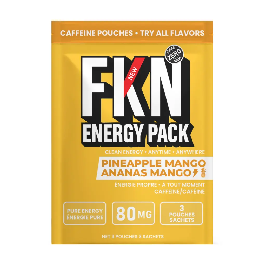 FKN Caffeine Pouches-Pocket 3 Pack (Pineapple Mango) 80MG (Case of 20) (USA)