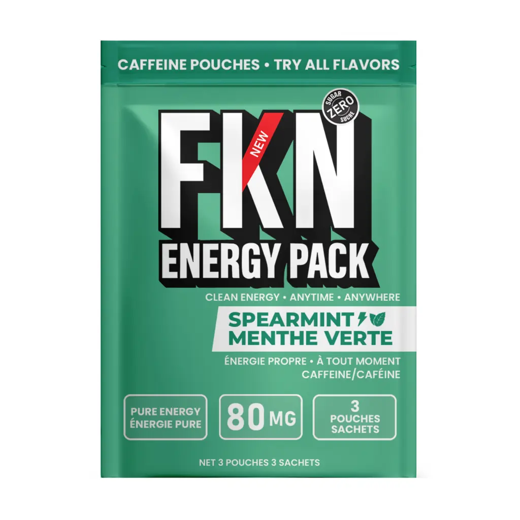 FKN Caffeine Pouches-Pocket 3 Pack (Spearmint Surge ) 80MG (Case of 20)  (USA)