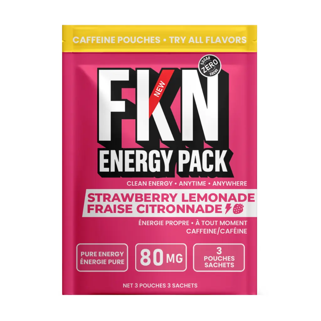 FKN Caffeine Pouches-Pocket 3 Pack (Strawberry Lemonade) 80MG (Case of 20) (USA)