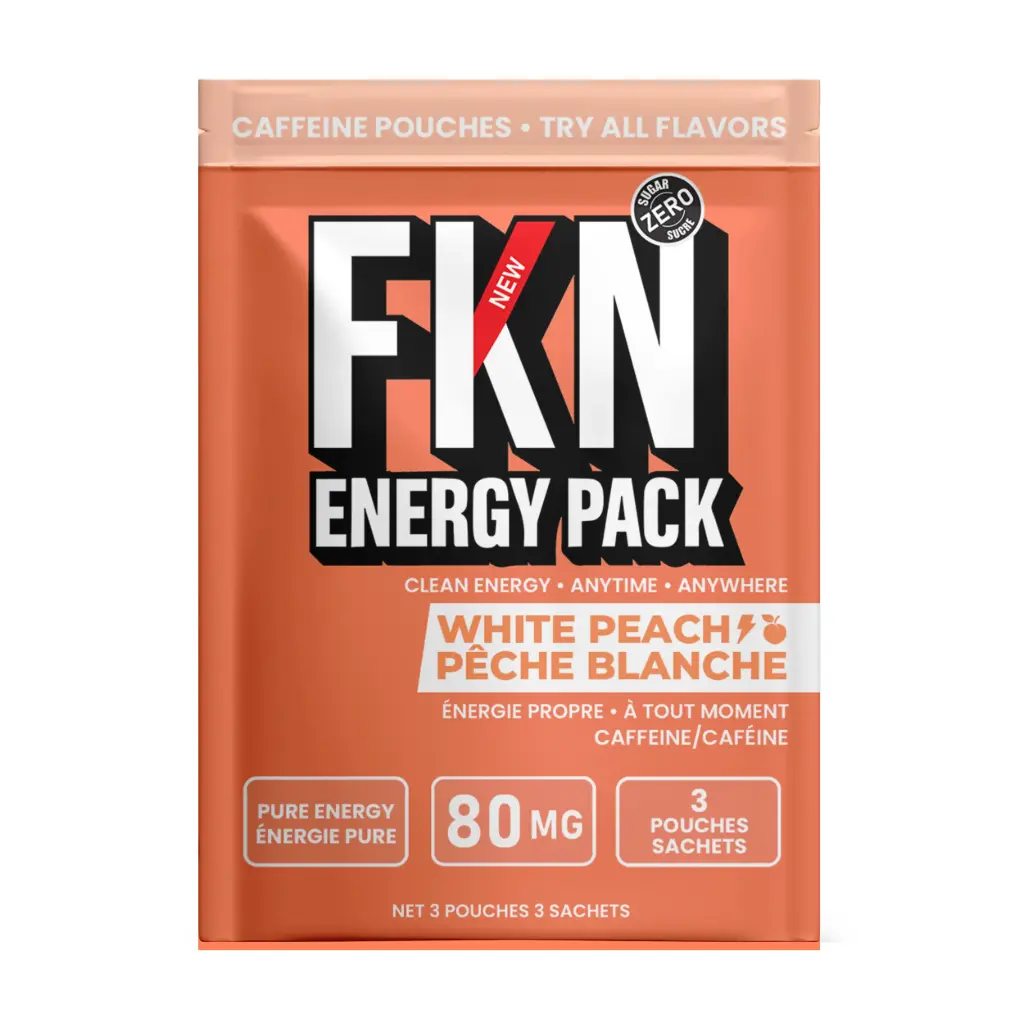 FKN Caffeine Pouches-Pocket 3 Pack (White Peach)(Case of 20)  (USA)