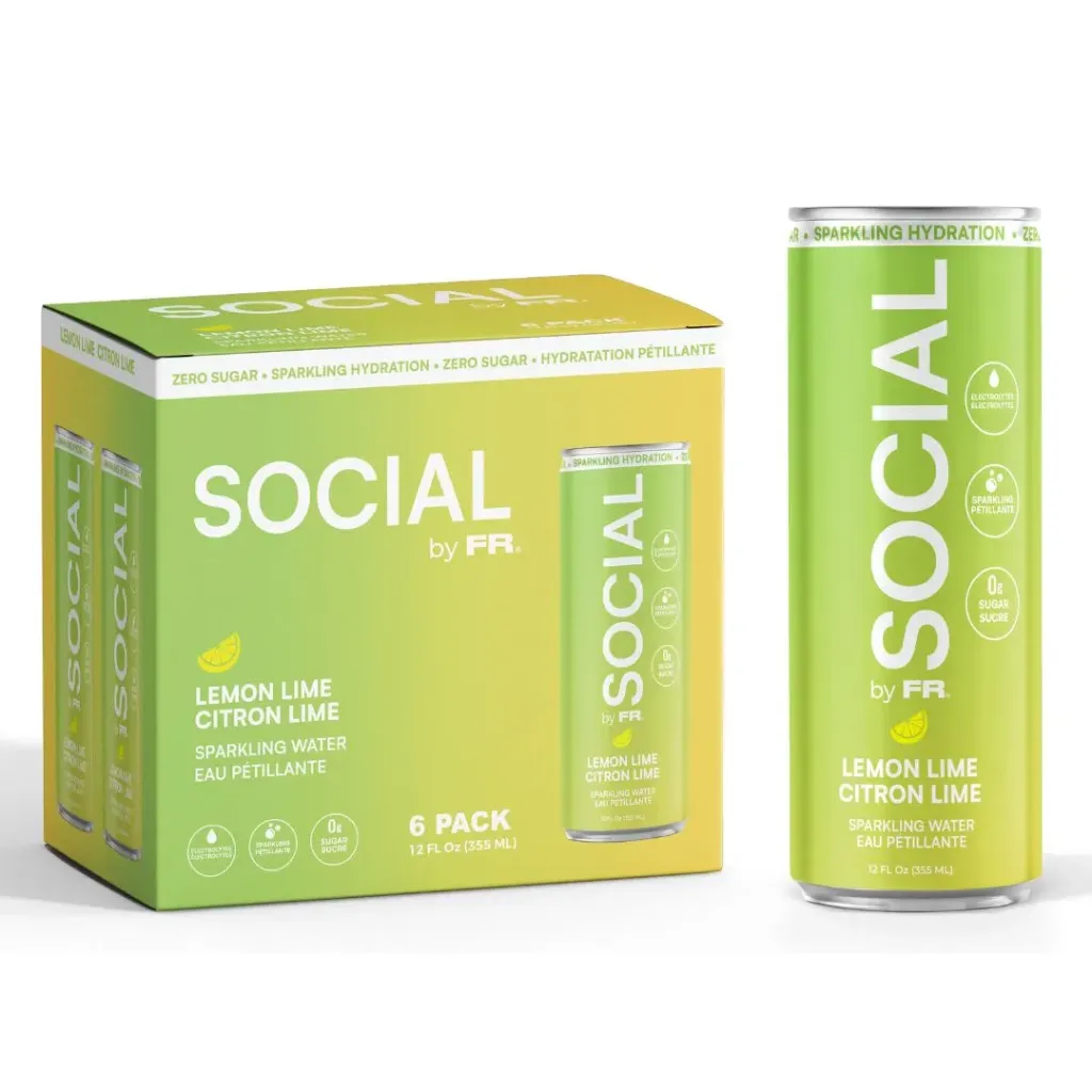 FR Social Sparkling (Lemon Lime) (Case of 24)(4x6 packs) (USA)