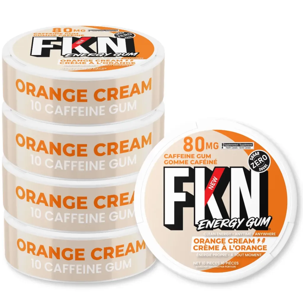 FKN Caffeine Gum (Orange Cream) 80MG (Sleeve of 20) (USA)