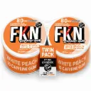 FKN Caffeine Gum (White Peach) 80MG (Sleeve of 10) (USA) (Twin Pack)