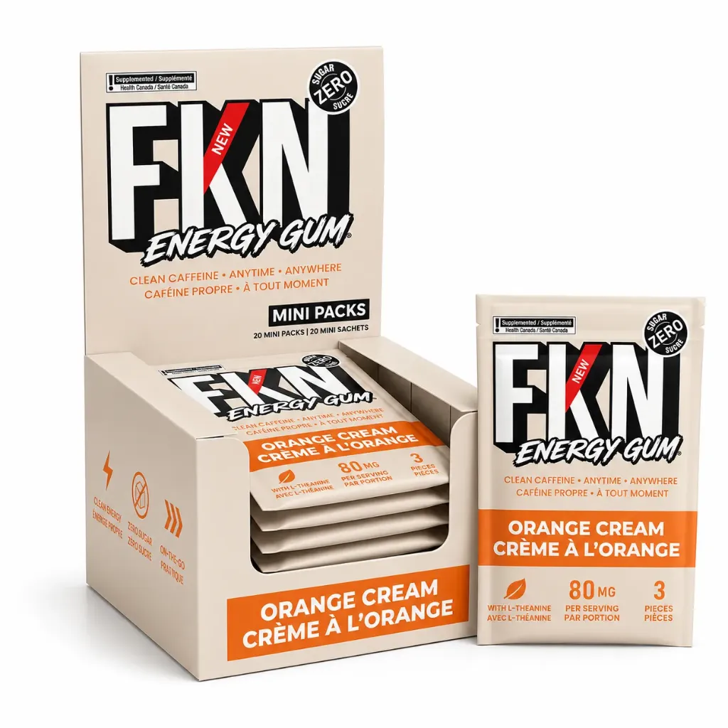 FKN Energy Gum (Orange Cream) 80MG (Case of 20) (USA)